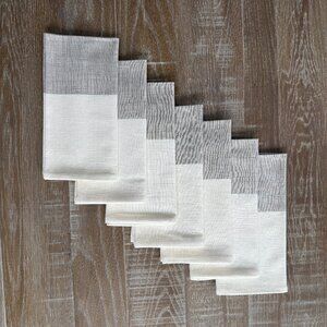 NWOT West Elm Center Stripe Woven Napkins (7) - Platinum